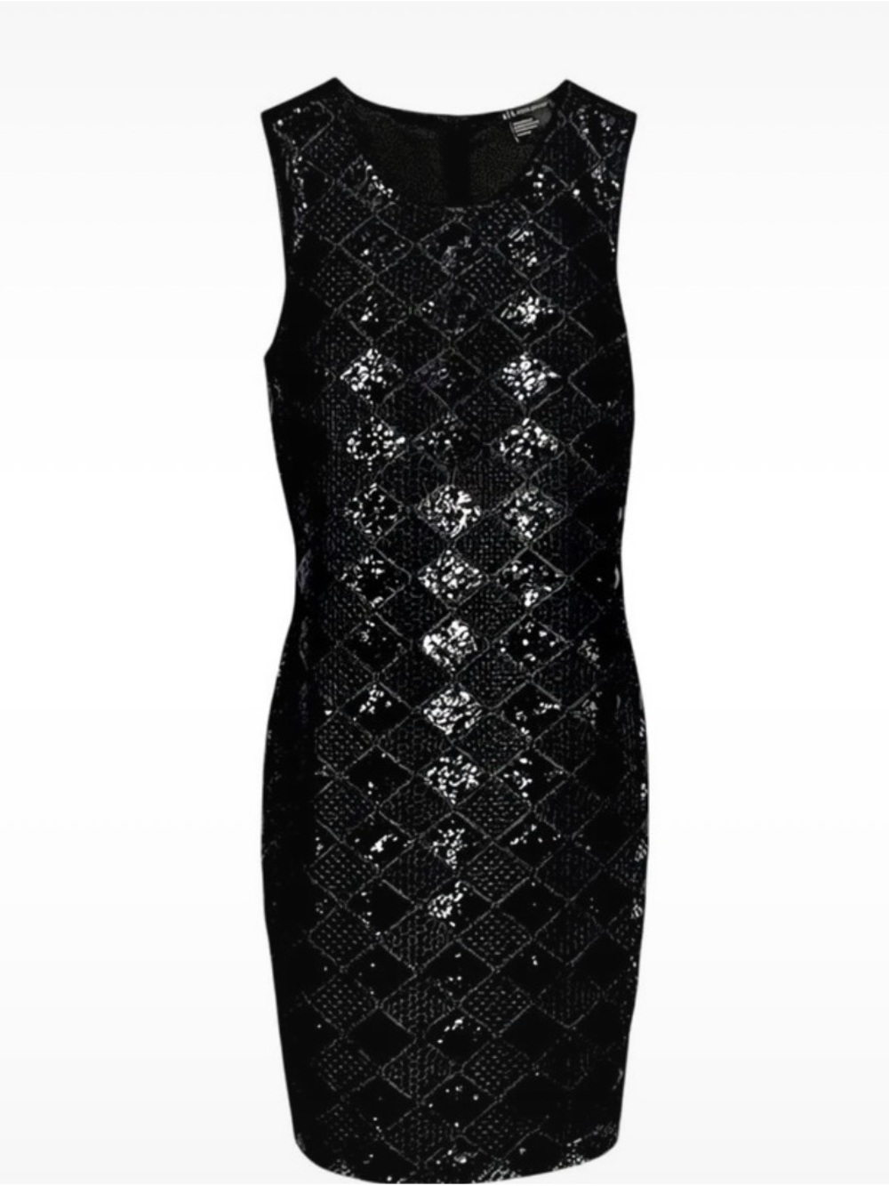 Armani Exchange Black Sequin Mini Dress Bodycon